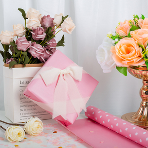 Rollo de Papel de Regalo con Puntos Rosas, Papel de Arte de Doble Cara para Envolver Regalos Navideños, Ecológico, para Manualidades - Product Image 2