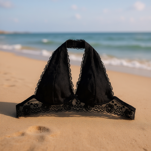 Lace Women's <b>Sexy</b> Underwear <b>Black</b> <b>Lingerie</b> Top Sheer Bralette For Intimate Wear - Product Image 2