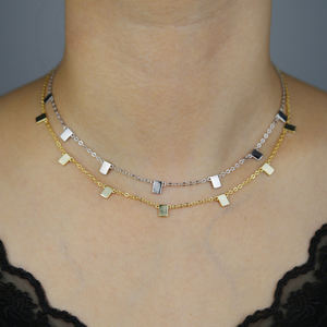 قلادة نسائية بتصميم هندسي من السلاسل, قلادة نسائية بعلامة لامعة لامعة مصنوعة من خامات عالية الجودة بسعر الجملة ، قلادة نسائية بتصميم هندسي بسيط - Product Image 5