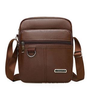 PU Small Square Business Casual Waterproof Shoulder Crossbody <b>Backpack</b> for Men - Product Image 3