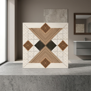Carreaux de sol en céramique numérique émaillée effet bois rustique 40x40cm, porcelaine vitrifiée pour design intérieur - Product Image 6