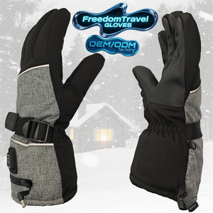 Mitaines de ski chauffantes électriques imperméables et coupe-vent pour hommes et femmes, compatibles avec les écrans tactiles, en polyester, pour le ski d'hiver - Product Image 3