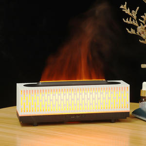 Nuevo humidificador difusor de aroma con diseño de llama 3D a rayas, 0.5L, con luz LED para uso en interiores y escritorio. - Product Image 4