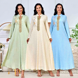 Nouvelle Abaya élégante et imposante pour femmes saoudiennes, en lin imprimé, style ouvert, longueur ras du sol, vente en gros, collection 2026 - Product Image 1