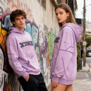 Nouvelle Arrivée 2026 – Sweat à Capuche Streetwear Personnalisé, Design Original Brodé, Coupe Oversize à Épaules Tombantes, Court, avec Strass pour Homme - Product Image 3