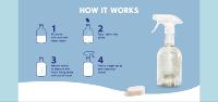 Nettoyant en spray solide tout usage, neutre, sûr et efficace, anti-taches, avec recharge de comprimés nettoyants naturels