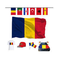 Produits de soutien pour supporters de football : Drapeau de voiture et drapeau de Roumanie personnalisé à agiter à la main, articles de fan pour l'Euro 2026