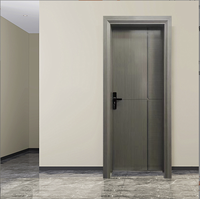 Porte battante de chambre à coucher en alliage d'aluminium moderne sur mesure avec finition de surface pour la décoration intérieure d'hôtels et de villas