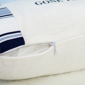 Mediterranean Ocean Style Embroidered <b>Throw</b> <b>Pillows</b> Rectangle 100% Cotton Removable With Insert Decorative Cushions - Product Image 3