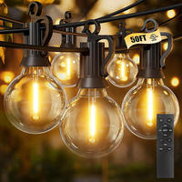 Guirlandes lumineuses LED d'extérieur 30FT 50FT 100FT, éclairage de patio, ampoules G40 à intensité variable, guirlande lumineuse suspendue pour la décoration de Noël, balcon