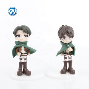6 uds Attack on Titan Chibi figura conjunto Mikasa Eren Levi Q modelo coche decoración <span class=keywords><strong>Anime</strong></span> Mini coleccionable pastel Topper - Product Image 1