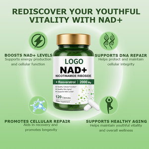 อาหารเสริม NAD เรสเวอราทรอลแบบลิโปโซมที่ดีที่สุด สมุนไพรสำหรับผู้ชาย อาหารเสริม NAD แบบแคปซูลฉลากส่วนตัว อาหารเสริม NAD เรสเวร่าทรอลที่ดีที่สุด - Product Image 2