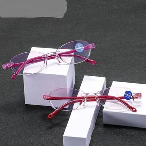 Lunettes de lecture pour femmes, monture PC, verres AC, anti-lumière bleue, zoom intelligent, pour personnes d'âge moyen et âgées - Product Image 3