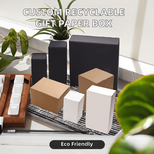 Recyclable 4x4 5x5 6x6 7x7 8x8 9x9 10x10 350gsm Cardboard <b>Gift</b> Folding Paper <b>Box</b> <b>Gold</b> Foil Printing for Cosmetic Skincare Serum - Product Image 2
