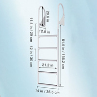 Accessoires nautiques : Échelle de quai 4 marches en aluminium amovible semi-isolée pour ponton et piscine, portée 100 cm