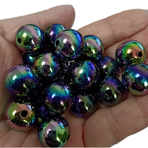 Commande <span class=keywords><strong>en</strong></span> <span class=keywords><strong>gros</strong></span> de <span class=keywords><strong>perles</strong></span> acryliques rondes brillantes de 16 mm <span class=keywords><strong>en</strong></span> plastique lucite, non rayantes, colorées aux UV, pour la fabrication de bijoux - Product Image 1