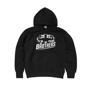 Hoodie pria desain logo kustom 400GSM bulu domba kebesaran kualitas tinggi cetak DGT