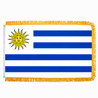 Drapeau personnalisé en polyester double face Uruguay Soleil de Mai pour la Fête de l'Indépendance, bannière extérieure anti-UV et anti-plis