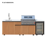 Module de cuisine BBQ extérieur, armoires réfrigérées de patio, ensemble de cuisine commerciale moderne en aluminium pour barbecue et pizza, idéal pour l'extérieur