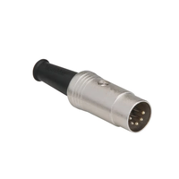 Connecteur de haut-parleur DIN 5 broches GW GW-RCA05P, câble MIDI, fiche audio robuste mâle, connecteurs métalliques flexibles en ligne avec protection anti-tension