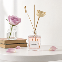 Bouteille diffuseur de parfum carrée vide en verre 80ml 100ml 200ml, emballage personnalisé avec logo