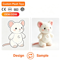 Boneka Tikus Desain Kustom ODM dengan Kain Plush Super Lembut Isian Kapas PP Harga Murah-Grosir Hadiah Promosi Penghibur