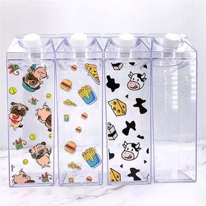 Hot Sales <b>Plastic</b> <b>Large</b> Capacity Empty 250Ml 350Ml 500Ml Square Milk/Juice/Tea/Drink Bottle - Product Image 4