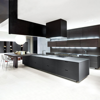Meubles de cuisine en bois à suspendre, personnalisation professionnelle, haut de gamme, grand Design de cuisine de luxe, 2 Pac, finition mate, meubles de Base à suspendre