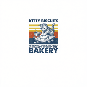 T-shirt a maniche lunghe Kitty Biscuits Bakery Cat Baking Kneading - Product Image 2