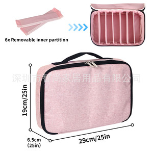 Glasses Storage Box 8 Slots Semi Hard Rectangle Case For Eyeglasses Sunglasses Travel Organizing Pink - Product Image 5