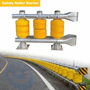 حاجز حركة درابزين الأسطوانة للطريق السريع ، تحذير أصفر يعكس حاجز أسطوانة الأمان - Product Image 2