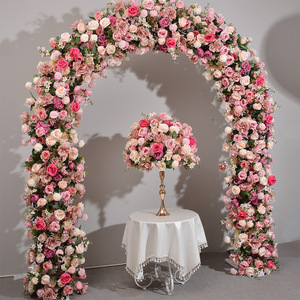Arco de Flores en Forma de U M-UFA057, Arco de Flores de Lujo al por Mayor, Fondo de Arco de Flores Artificiales de Rosas para Decoración de Bodas - Product Image 5