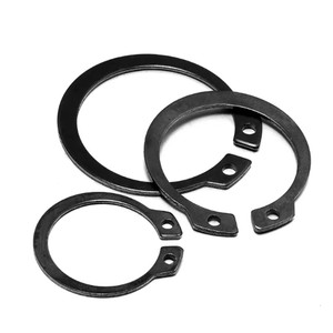 Anneau de retenue externe à clipser en acier au carbone, oxyde noir, circlip <span class=keywords><strong>DIN</strong></span> <span class=keywords><strong>471</strong></span>, gamme de tailles M5-M150, installation facile, pinces disponibles - Product Image 1