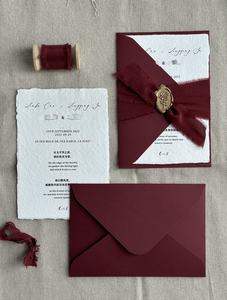 Роскошная свадебная открытка Rsvp с конвертами из бумаги и картона - Product Image 3