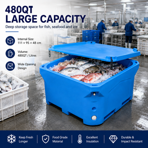 Glacière isotherme Nelgreen 480L en LLDPE moulé par rotation avec réfrigération par compresseur, robuste, pour fruits de mer et boissons, logo personnalisé - Product Image 2