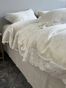 Ensemble de literie 4 pièces de style moderne à dentelle, le plus vendu, doux, respirant et adapté à toutes les saisons, avec housse de <span class=keywords><strong>couette</strong></span> - Product Image 2