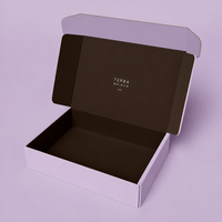 Boîtes en carton ondulé pliables violettes personnalisées, imprimables en couleur, pour l'emballage de vêtements, boîtes d'expédition pour l'emballage de cadeaux
