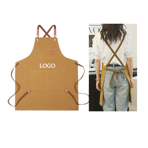 Prix usine Logo personnalisé confortable dos croisé lavé coton toile outil travail <span class=keywords><strong>cuisine</strong></span> cuisson cuisson Chef <span class=keywords><strong>tablier</strong></span> - Product Image 5
