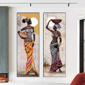 Custom <strong>Large</strong> Size <strong>Frame</strong> Eco-Friendly UV Printed Portrait African Women Canvas Wall Art <strong>Prints</strong> Living Room Home Decoration - Product Image 1