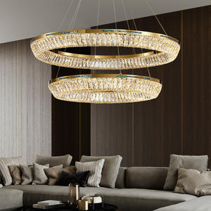 Hot Popular nordique moderne rond anneau décoratif connecté cristal verre led suspension - Product Image 1
