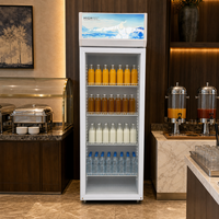 Réfrigérateur Vitrine Simple Porte Grande Capacité à Refroidissement Direct Noir Blanc pour Boissons – Vente en Gros