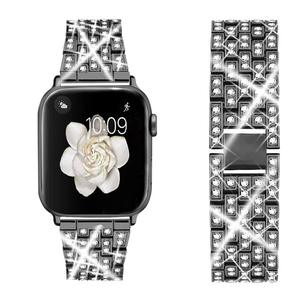Bracelet de montre connectée BEEFLYPOWER en métal avec 5 perles et diamants pour Apple Watch S11 10 9, bracelet 44mm 42mm 41mm 45mm - Product Image 5