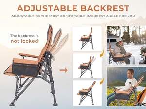 เก้าอี้พักผ่อนพับได้แบบปรับเอนได้คุณภาพสูง ผลิตตามสั่ง โครงโลหะ ดีไซน์หรูหรา พร้อมที่วางแขน เหมาะสำหรับกิจกรรมกลางแจ้ง ตกปลา ตั้งแคมป์ สวน และชายหาด - Product Image 4