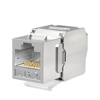 ZHEFAN Jack Keystone 180 degrés Cat6A Cat7 pour panneau de brassage vide, connecteur RJ45 FTP SFTP Cat6A, Jack Keystone SFTP