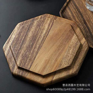 Wooden Hexagonal <b>Tray</b> Acacia Wood Color For <b>Tea</b> Coffee Food Serving Living Room Storage Organizer - Product Image 4