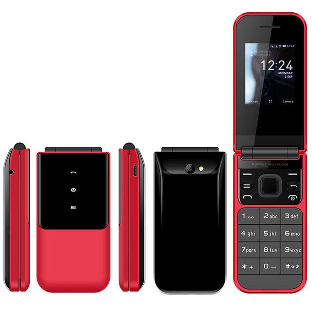 Flip Mobile Phone 2G GSM Dual SIM 0.08MP Camera FM Keypad Feature Phone Spanish/German Custom Logo Software