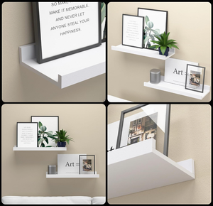 Estantes Largos de Madera para Montar en la Pared, Ideales para Baños y Salas de Estar, Decoración del Hogar, Estante de Almacenamiento para Utensilios de Cocina - Product Image 5