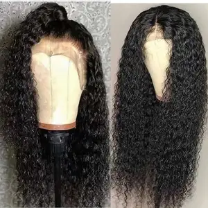 Peruca de cabelo humano encaracolado, barato, cabelo humano brasileiro para mulheres negras, renda suíça 13x4