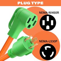 Cordon adaptateur pour générateur RV de 30 A à 50 A, prise mâle à verrouillage par torsion NEMA L5-30P vers NEMA 14-50R femelle, STW 10 AWG 1FT à usage intensif