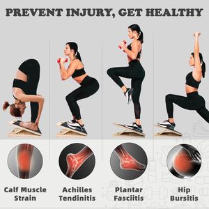 Sgabello per allungamento delle gambe in legno con asse inclinato per la casa, pedale per la gamba accovacciata, ginocchio, tallone, stretch per la caviglia - Product Image 6